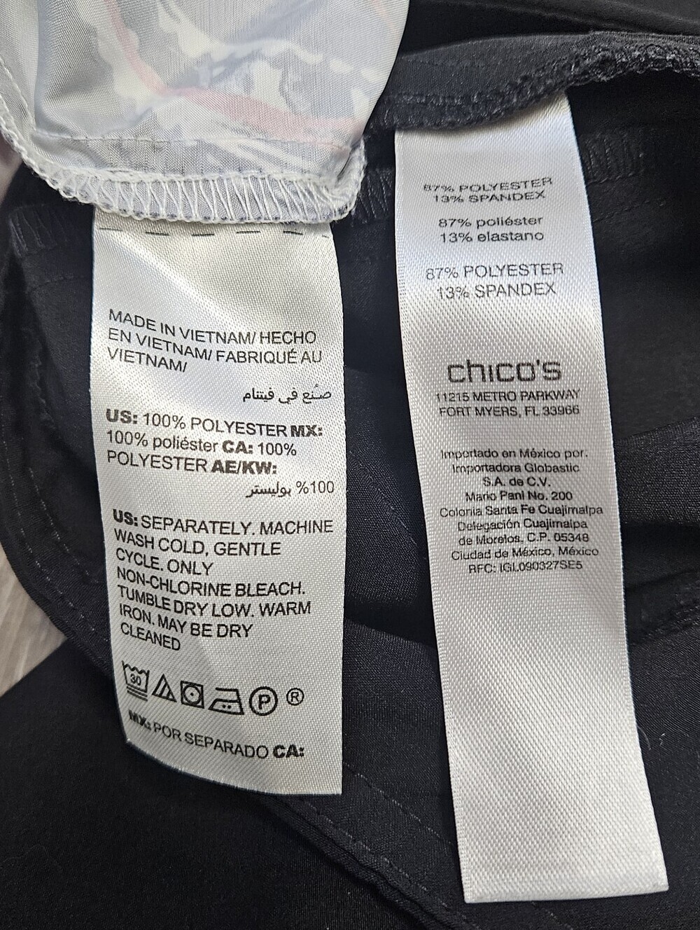 Chicos Zenergy Cropped Joggers Black Lightweight Athleisure Active Women Small 0 - Picture 7 of 8